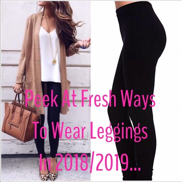 Black Fleece Lined Leggings - Picture 3 of 8